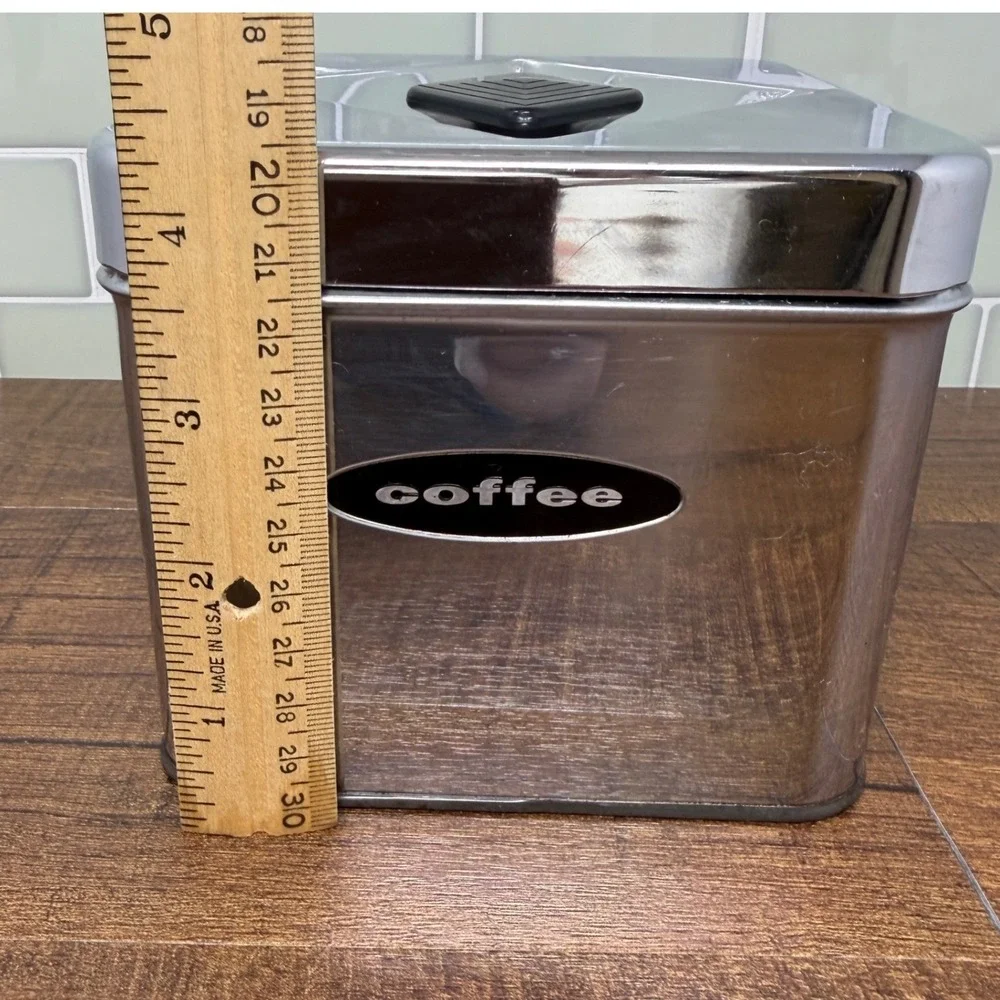 Vintage MCM Masterware Chrome Coffee Canister | Made in USA | Retro Kitchen